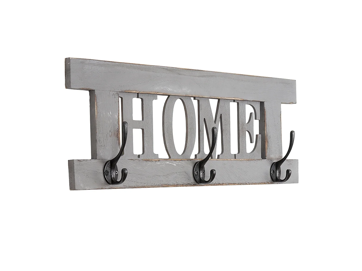 Portemanteau mural MCW-C60 Home look shabby,  gris shabby