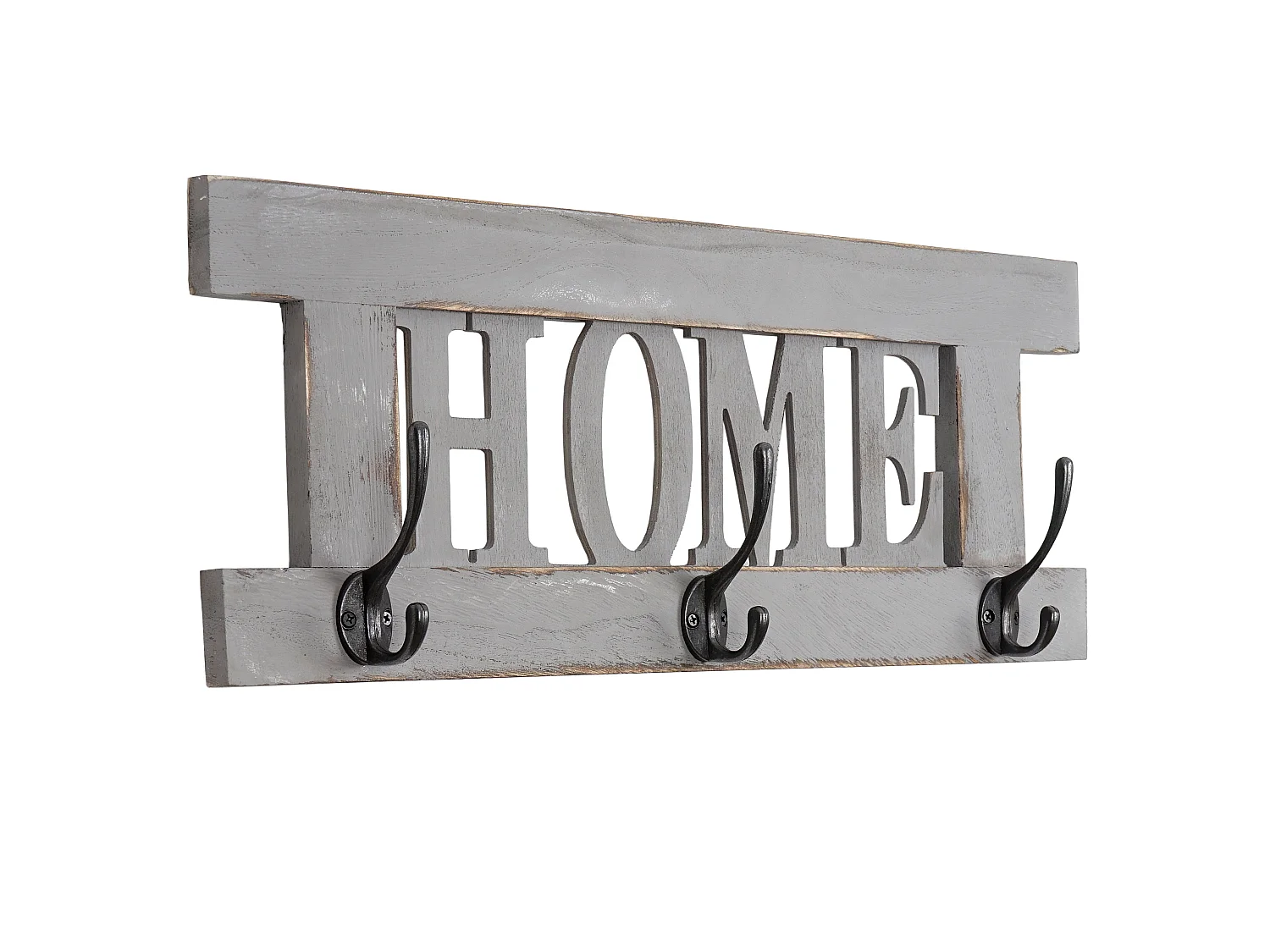 Portemanteau mural MCW-C60 Home look shabby,  gris shabby