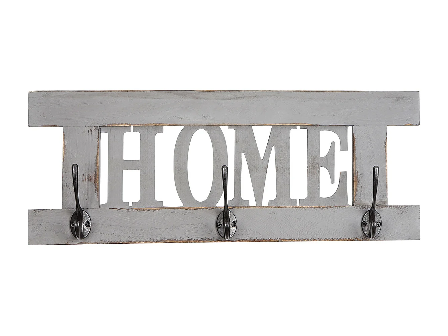 Portemanteau mural MCW-C60 Home look shabby,  gris shabby
