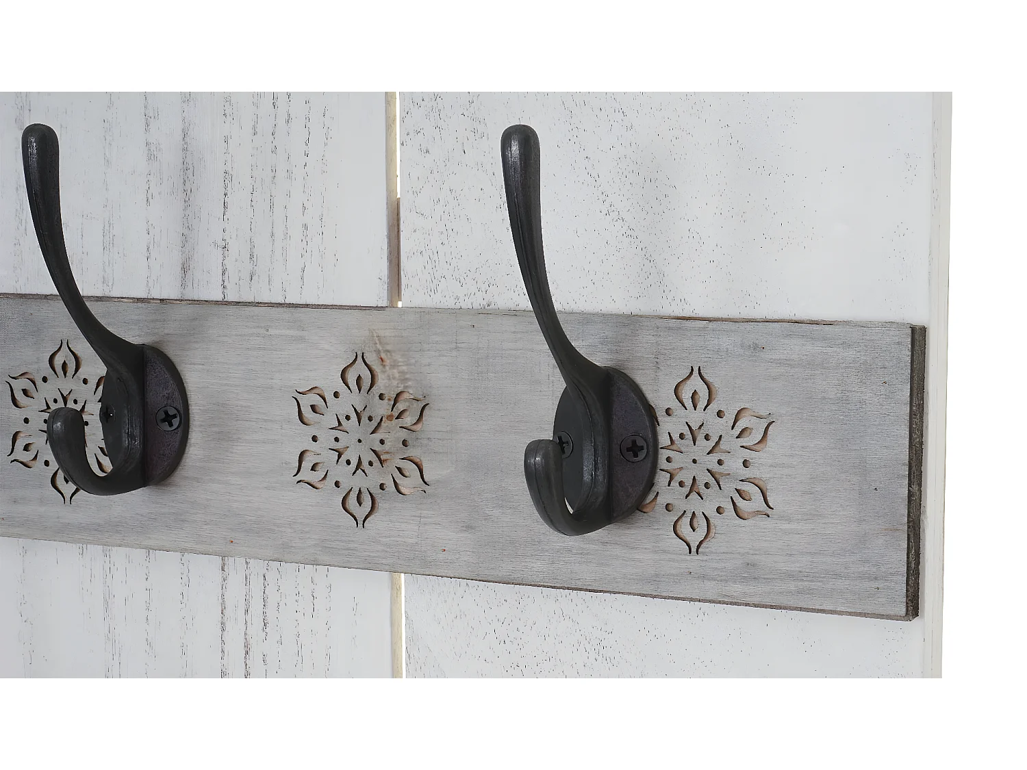 Portemanteau mural MCW-C89 Home look shabby,  blanc shabby