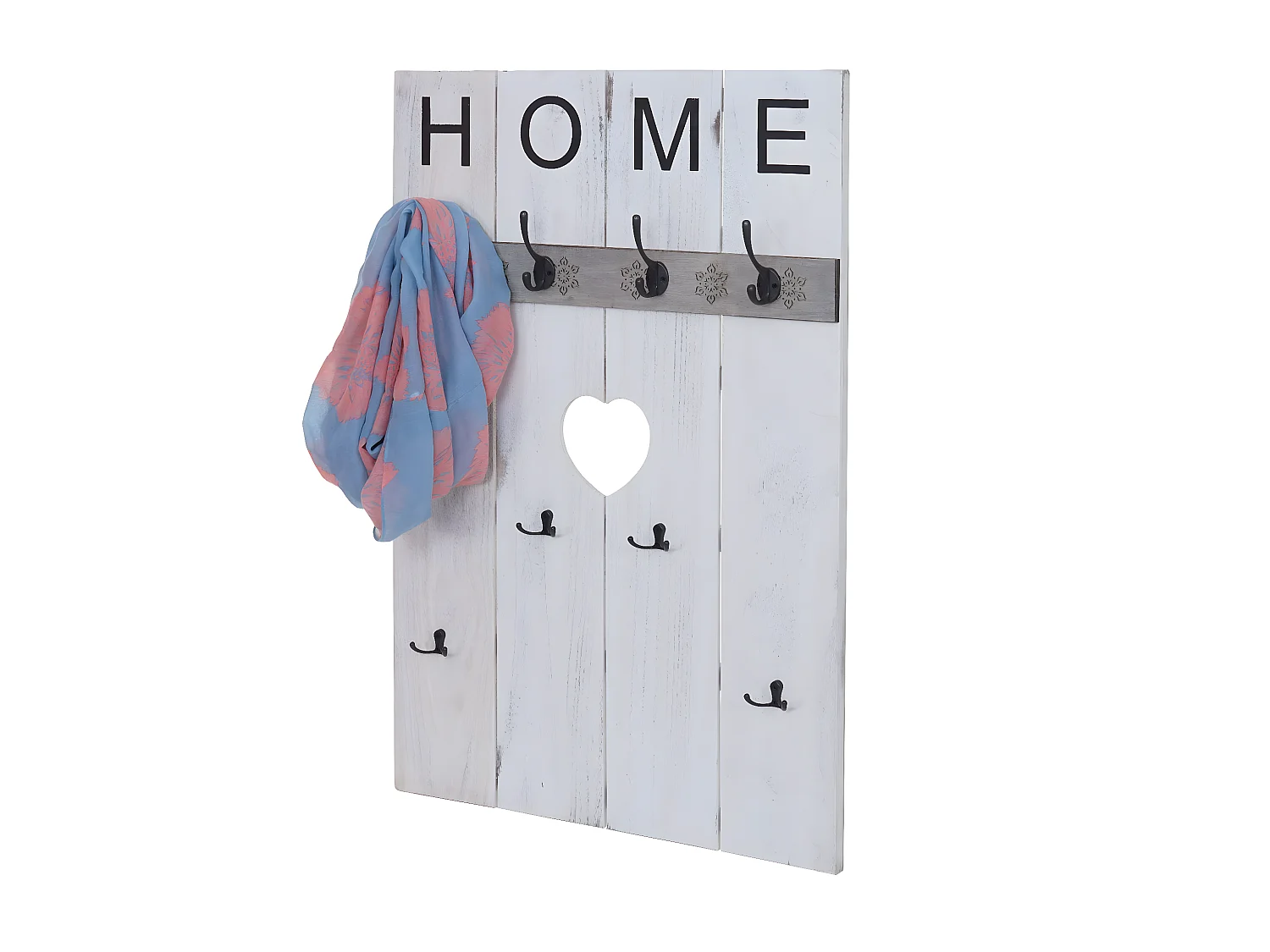 Portemanteau mural MCW-C89 Home look shabby,  blanc shabby