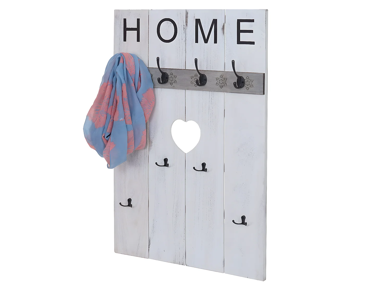 Portemanteau mural MCW-C89 Home look shabby,  blanc shabby