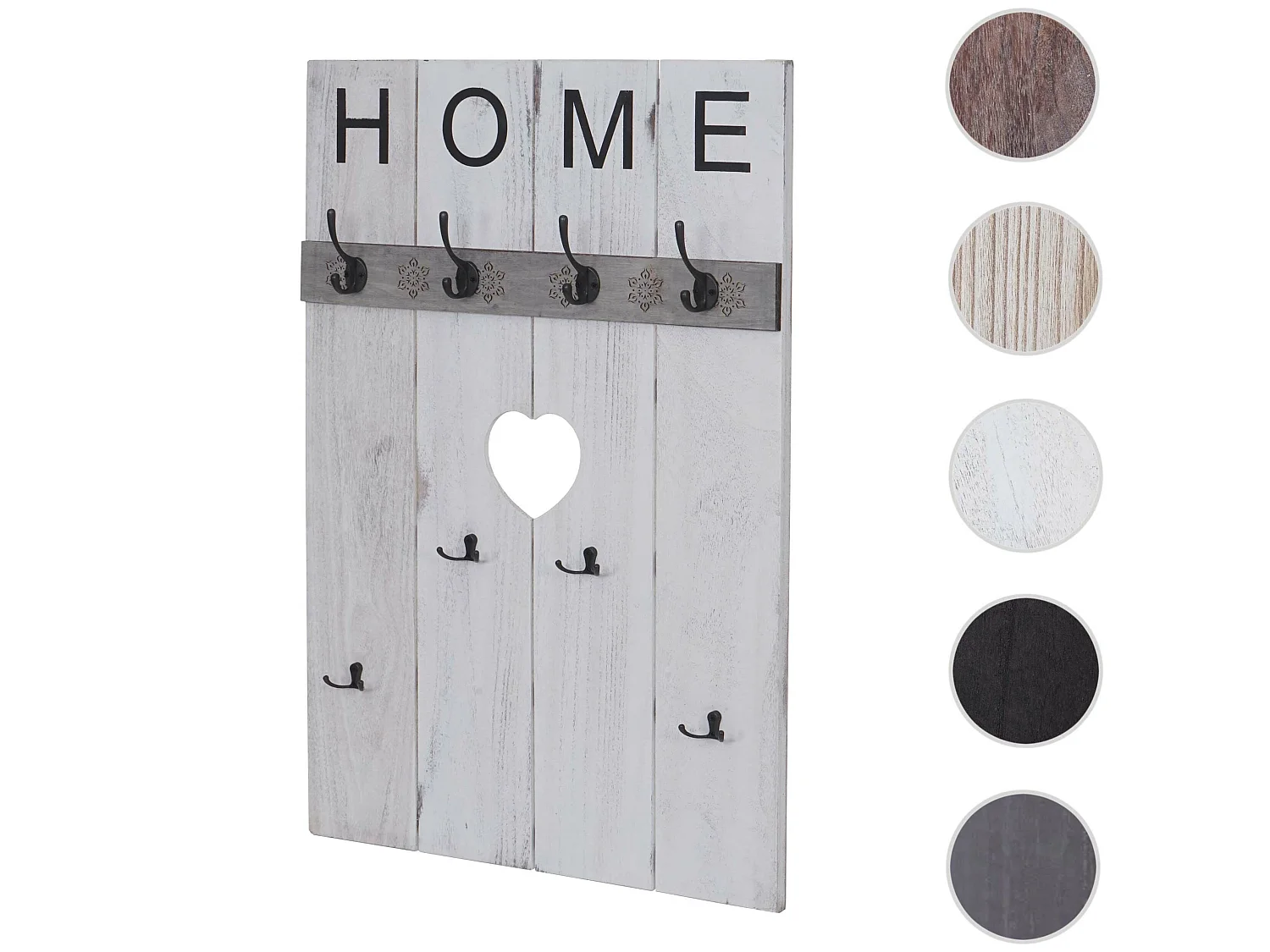 Portemanteau mural MCW-C89 Home look shabby,  blanc shabby