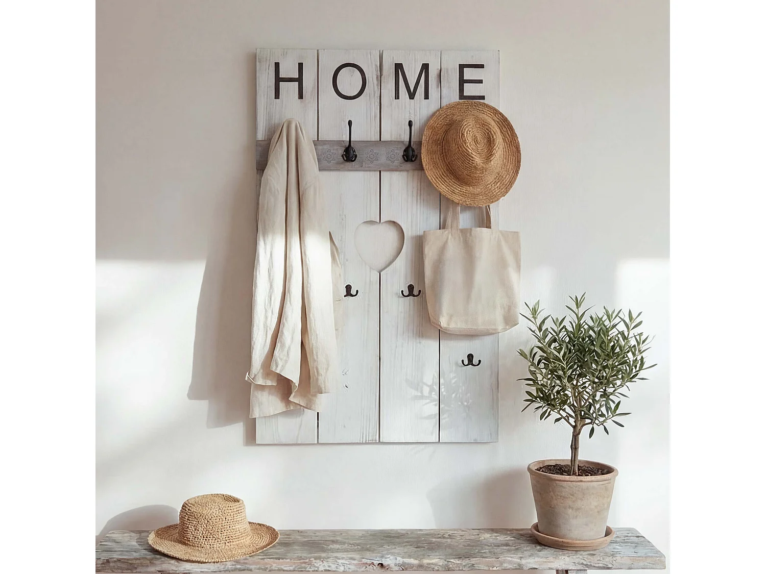 Vægkapstol MCW-C89 Home i shabby-look,  hvid, shabby