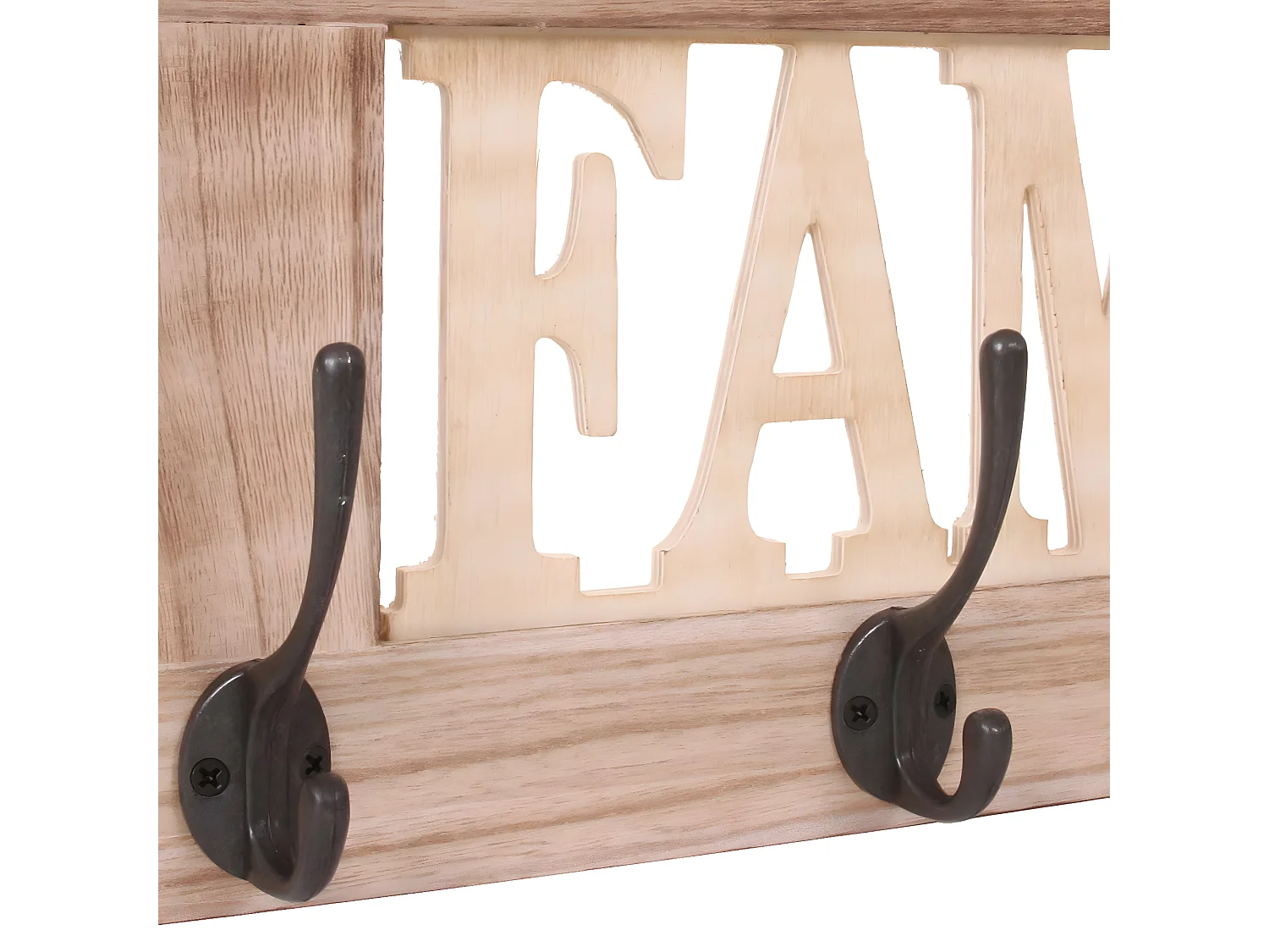 Wandkapstok MCW-C60 Shabby (2-delig),  natuurlijk bruin