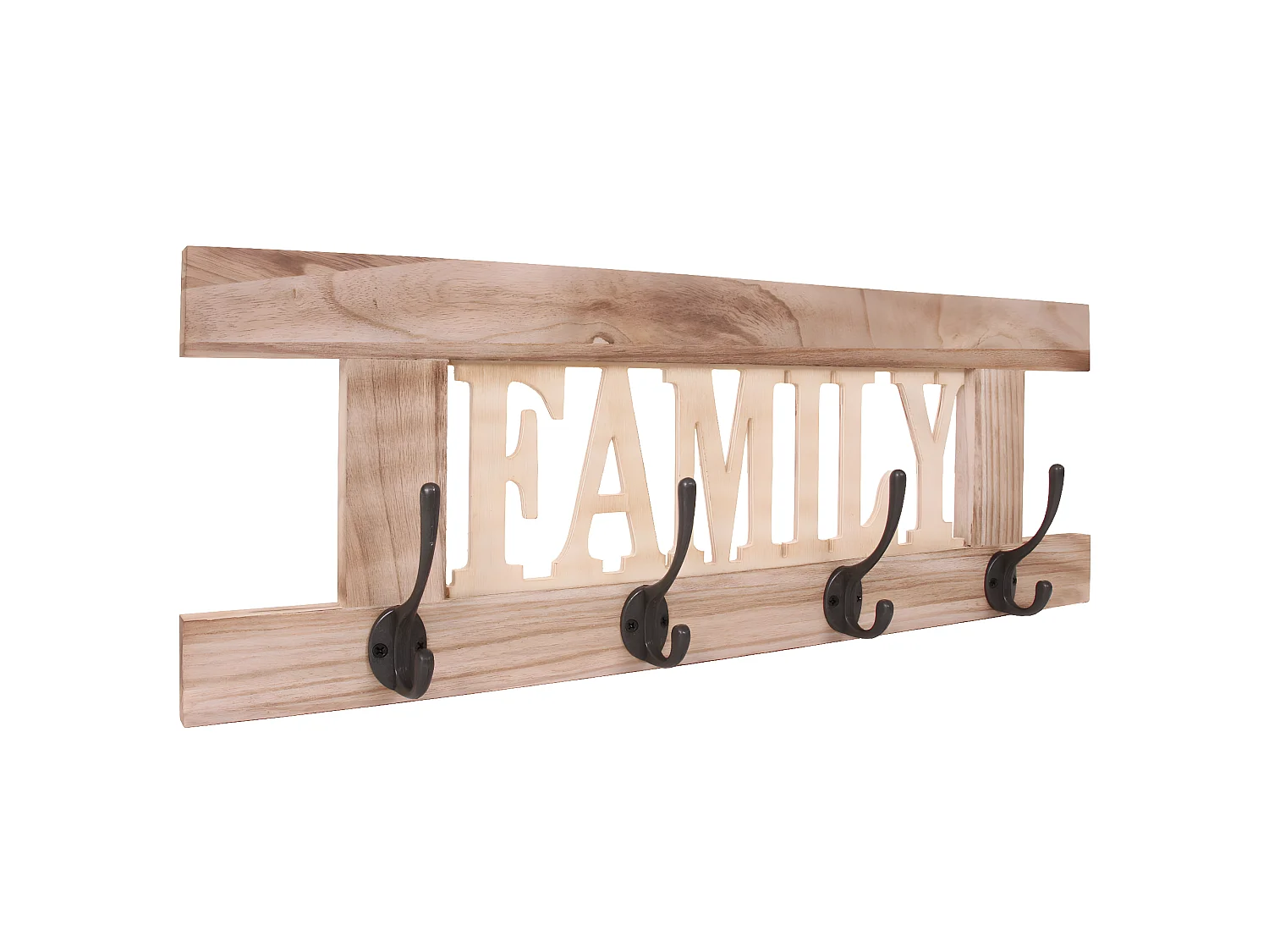 Portemanteau mural MCW-C60 Shabby (2 pièces),  brun nature shabby