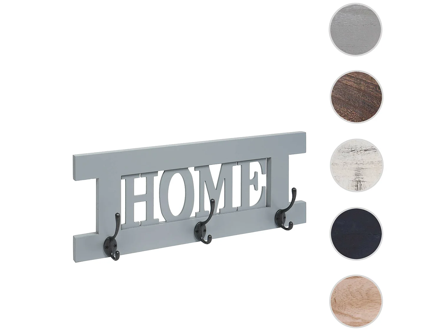 Appendiabiti guardaroba shabby vintage MCW-C60 Home 55x21cm grigio blu