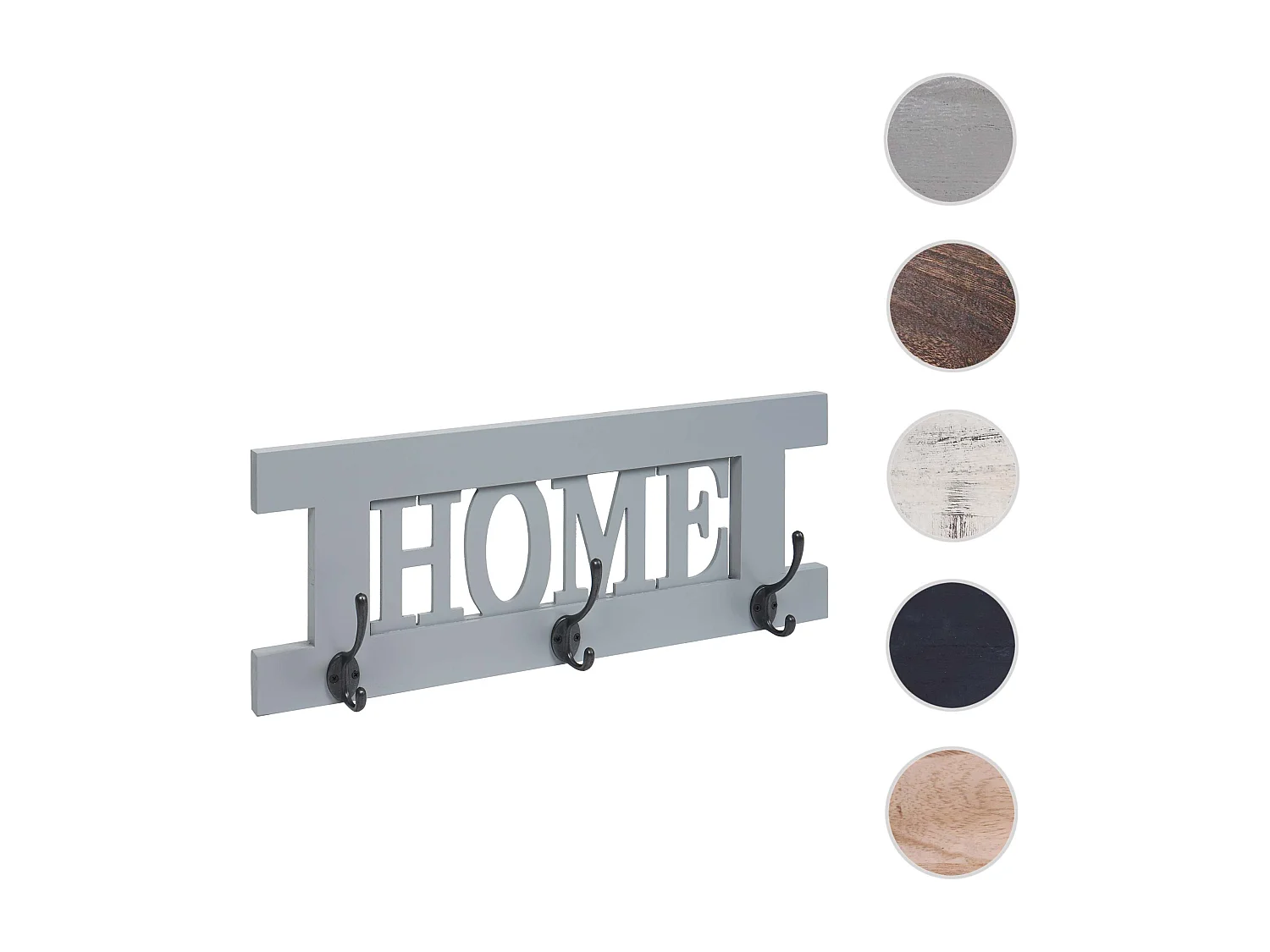 Perchero de pared MCW-C60 Home Shabby look,  gris-azul