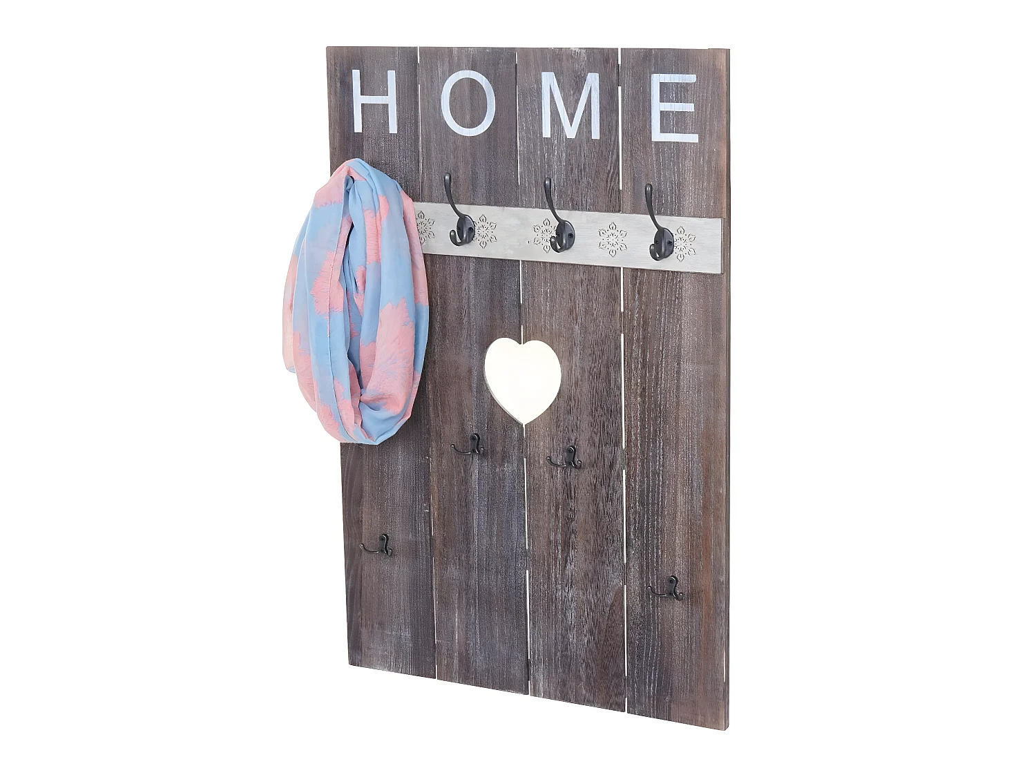 Portemanteau mural MCW-C89 Home look shabby,  brun shabby