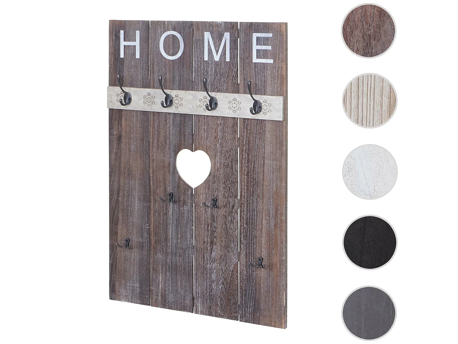 Wandkapstok MCW-C89 Home Shabby-look,  bruin, shabby