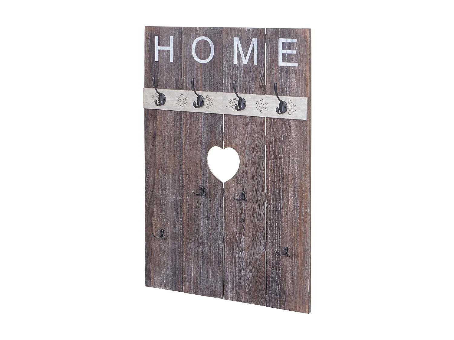 Portemanteau mural MCW-C89 Home look shabby,  brun shabby