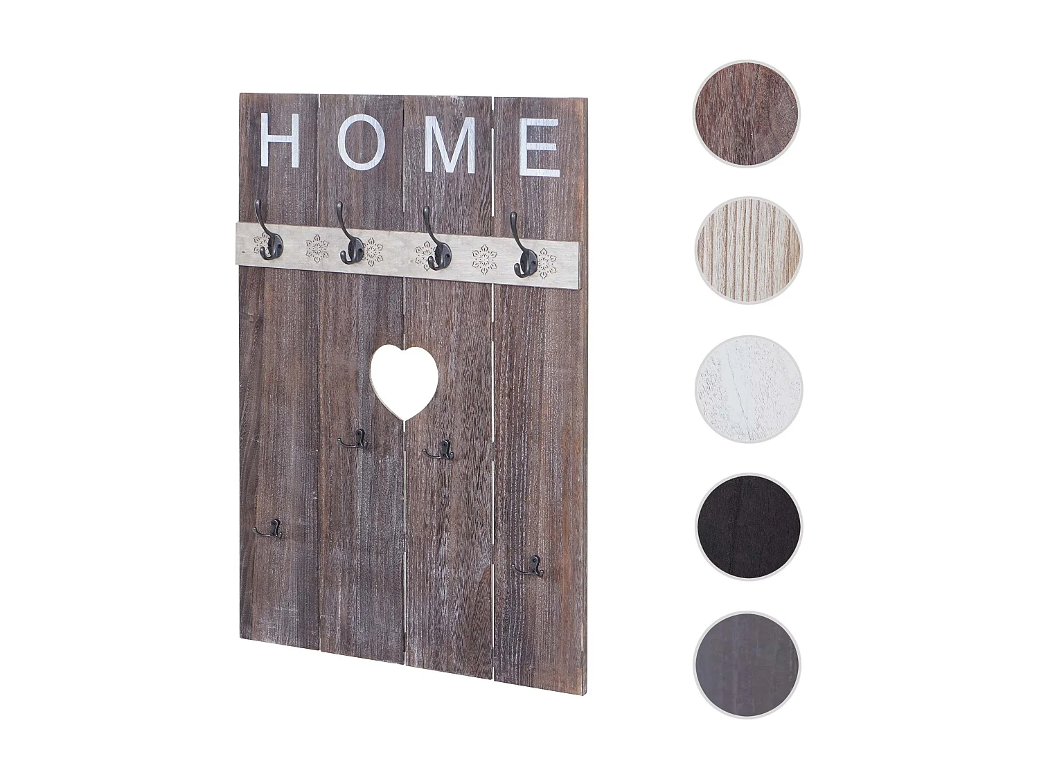 Portemanteau mural MCW-C89 Home look shabby,  brun shabby