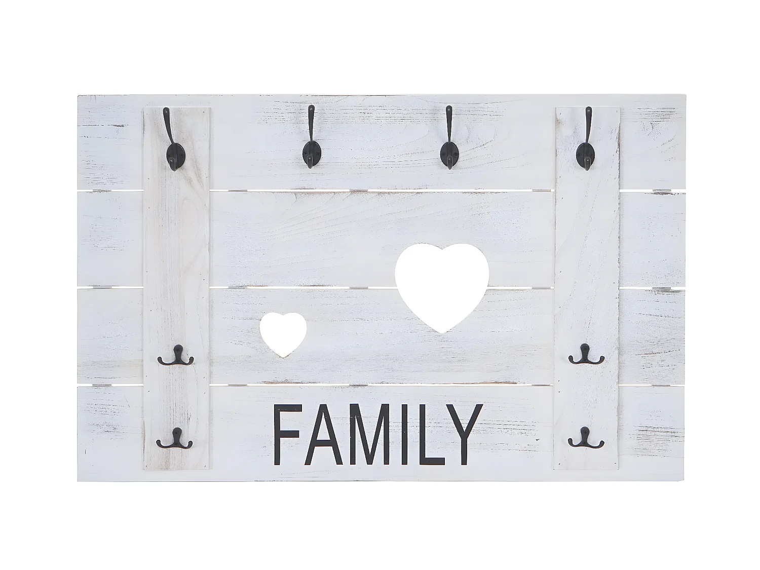 Wandgarderobe MCW-C89 Family Shabby-Look, Weiß, shabby