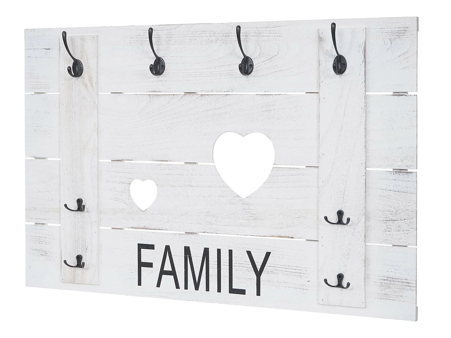 Wandkapstok MCW-C89 Family Shabby-look,  wit, shabby