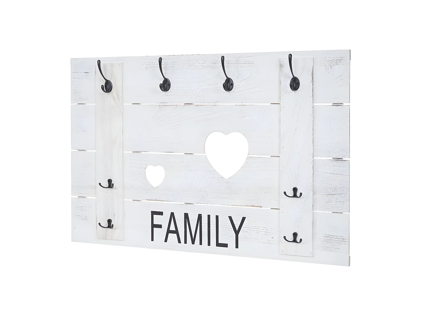 Wandkapstok MCW-C89 Family Shabby-look,  wit, shabby