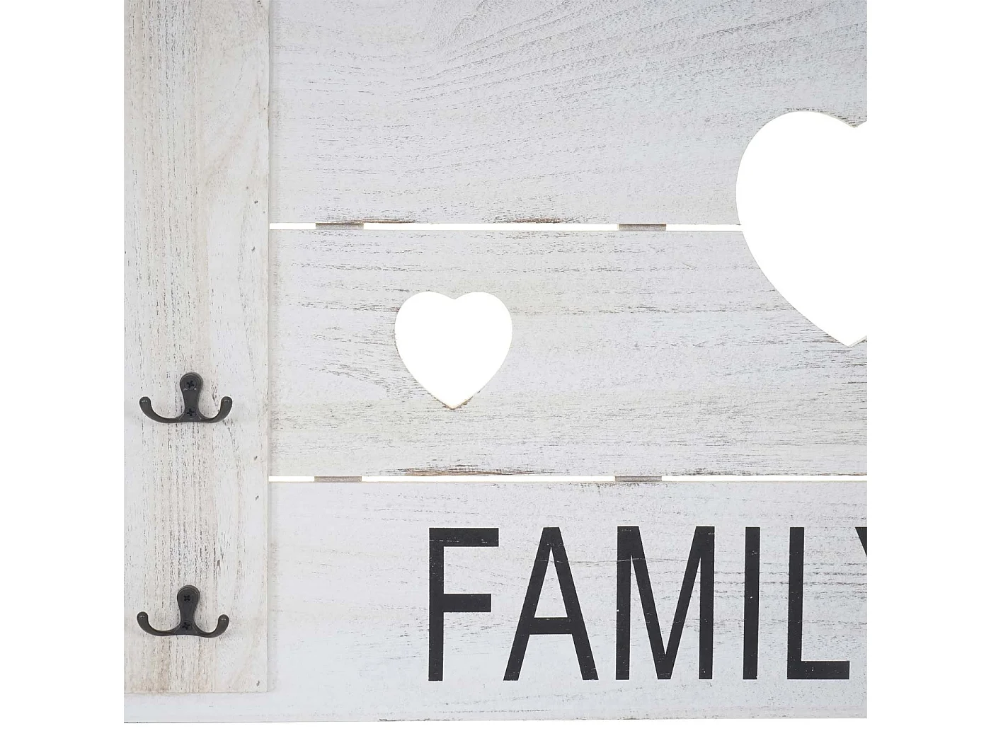 Portemanteau mural MCW-C89 Family Shabby-Look,  blanc shabby