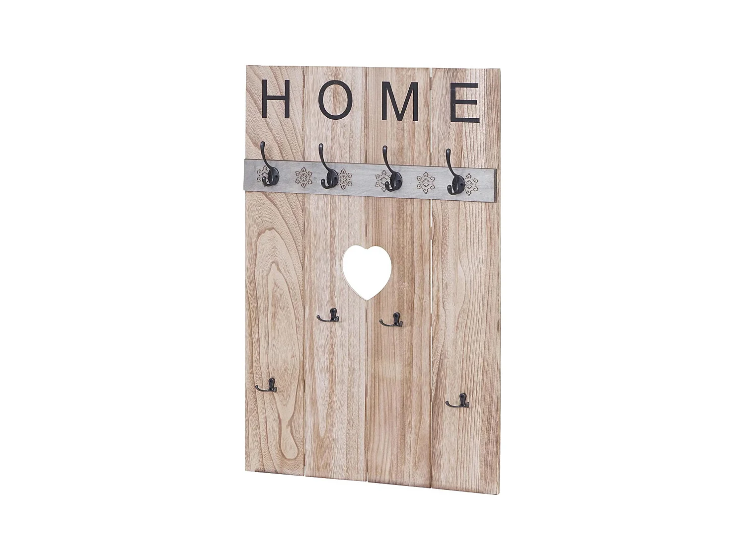 Bengaleiro de parede MCW-C89 Casa com aspeto gasto,  castanho natural