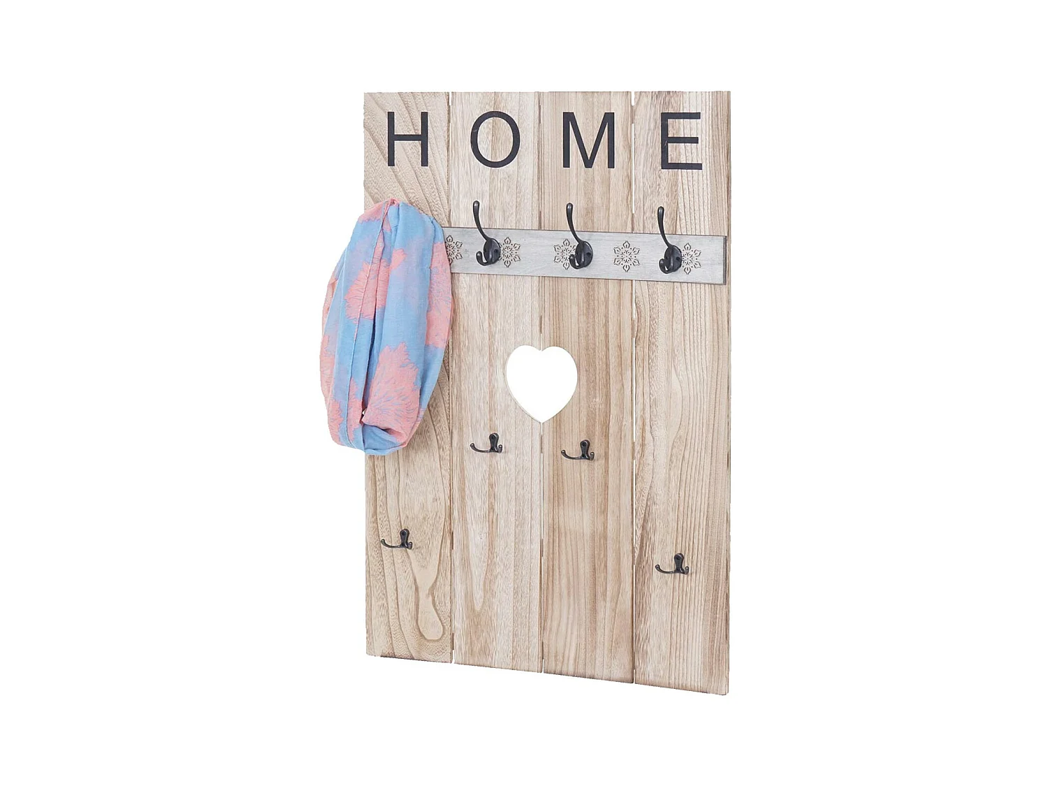 Portemanteau mural MCW-C89 Home look shabby,  brun naturel shabby
