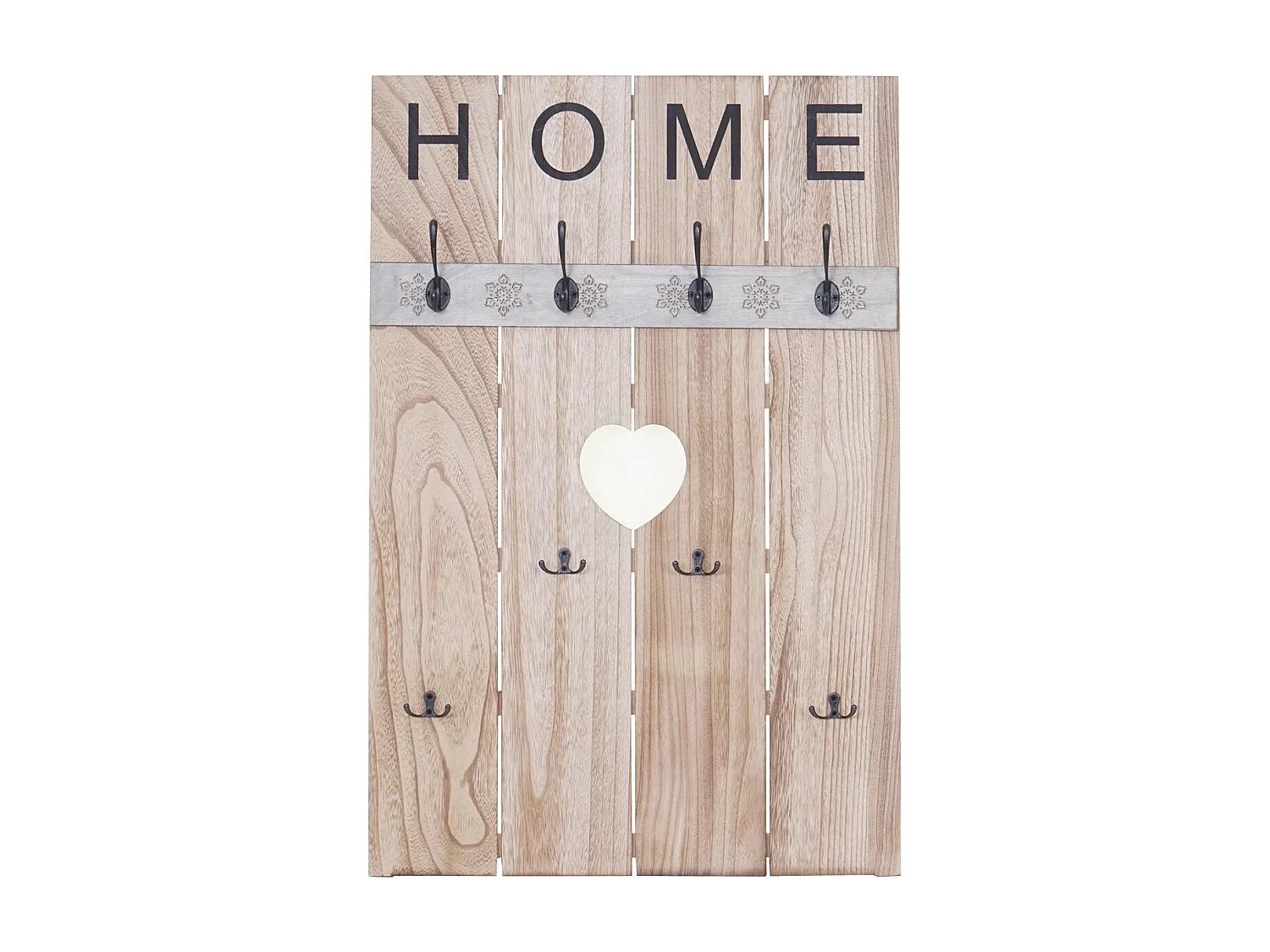 Portemanteau mural MCW-C89 Home look shabby,  brun naturel shabby