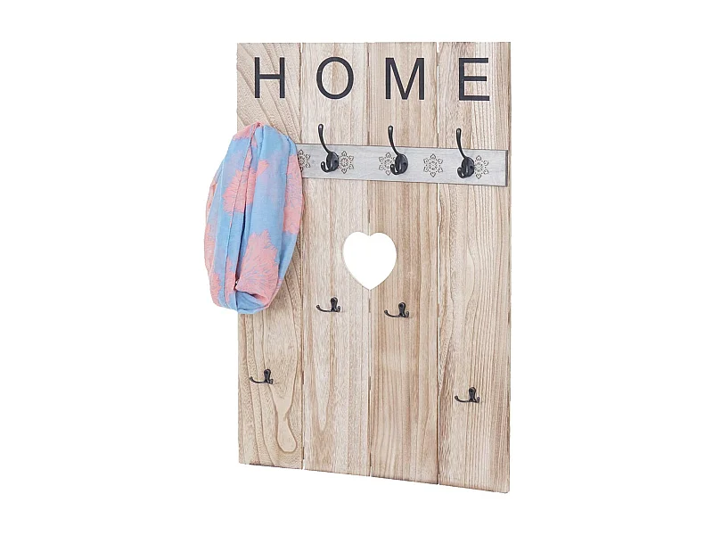 Portemanteau mural MCW-C89 Home look shabby,  brun naturel shabby