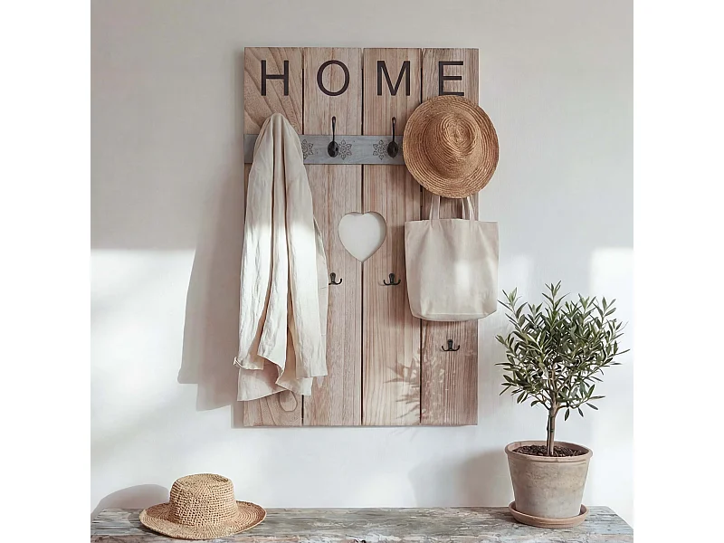 Wandkapstok MCW-C89 Home Shabby-look,  naturelbruin