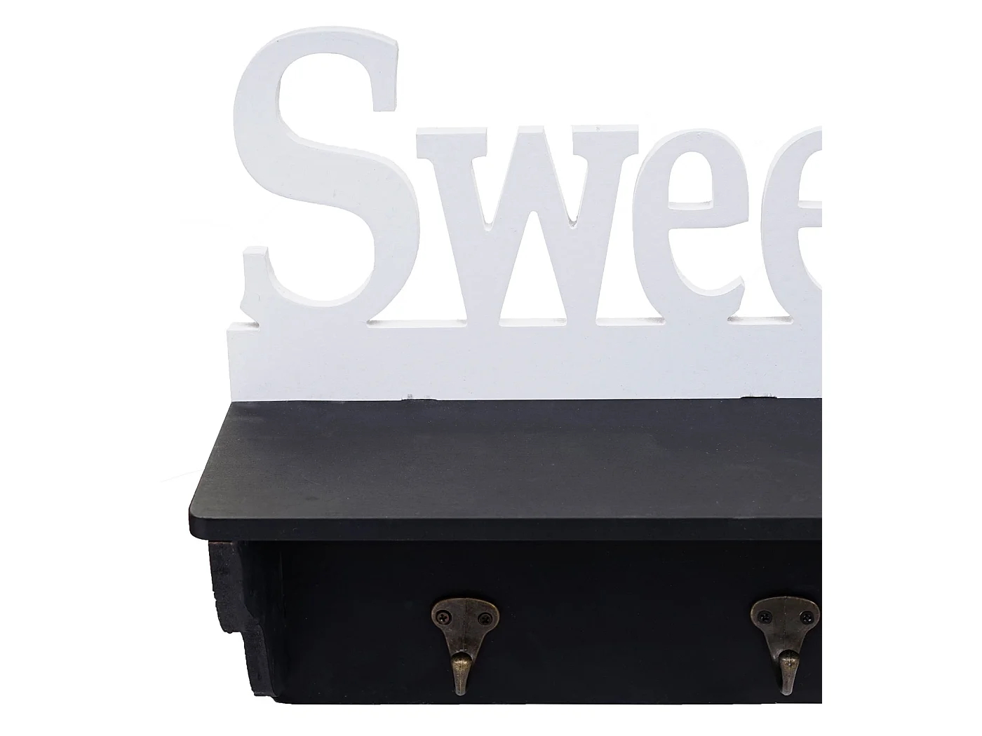 Wandkapstok MCW-D41 Sweet Home 4 haken,  zwart/wit