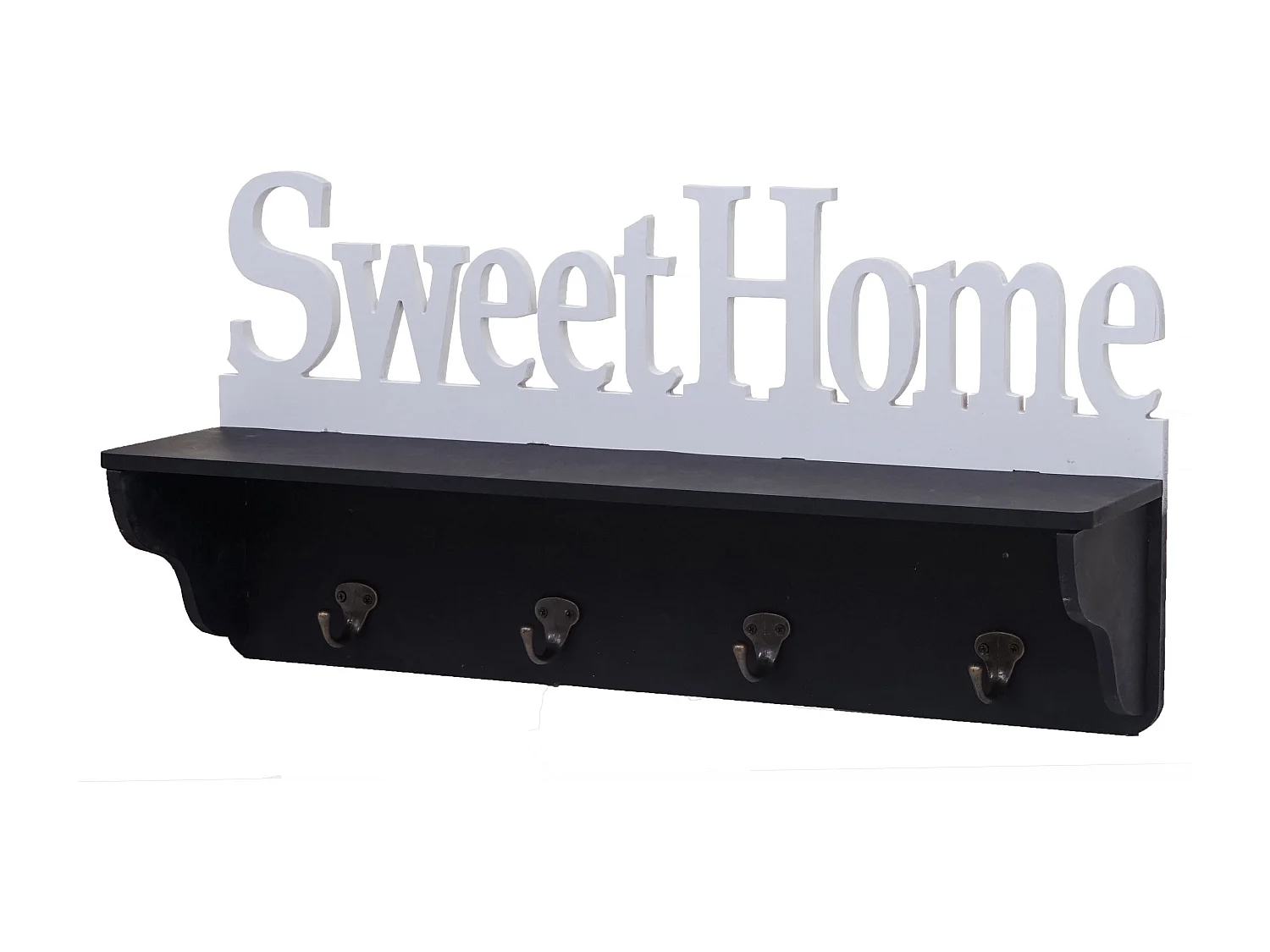 Vægkapstol MCW-D41 Sweet Home med 4 kroge,  sort/hvid