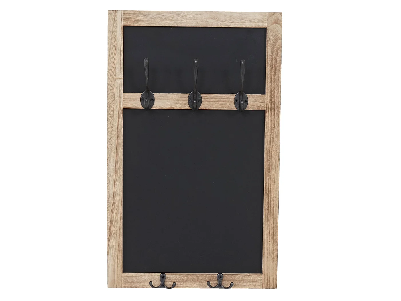 Portemanteau mural MCW-C51 avec tableau à craies,  brun naturel, shabby