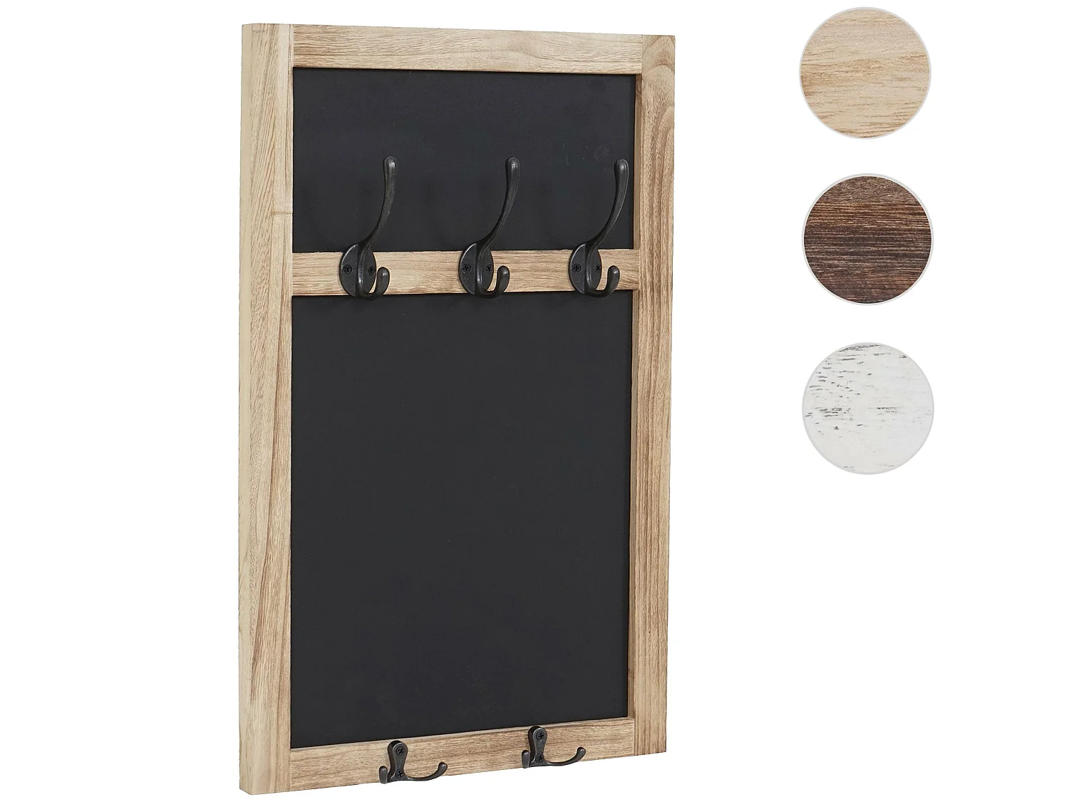 Portemanteau mural MCW-C51 avec tableau à craies,  brun naturel, shabby