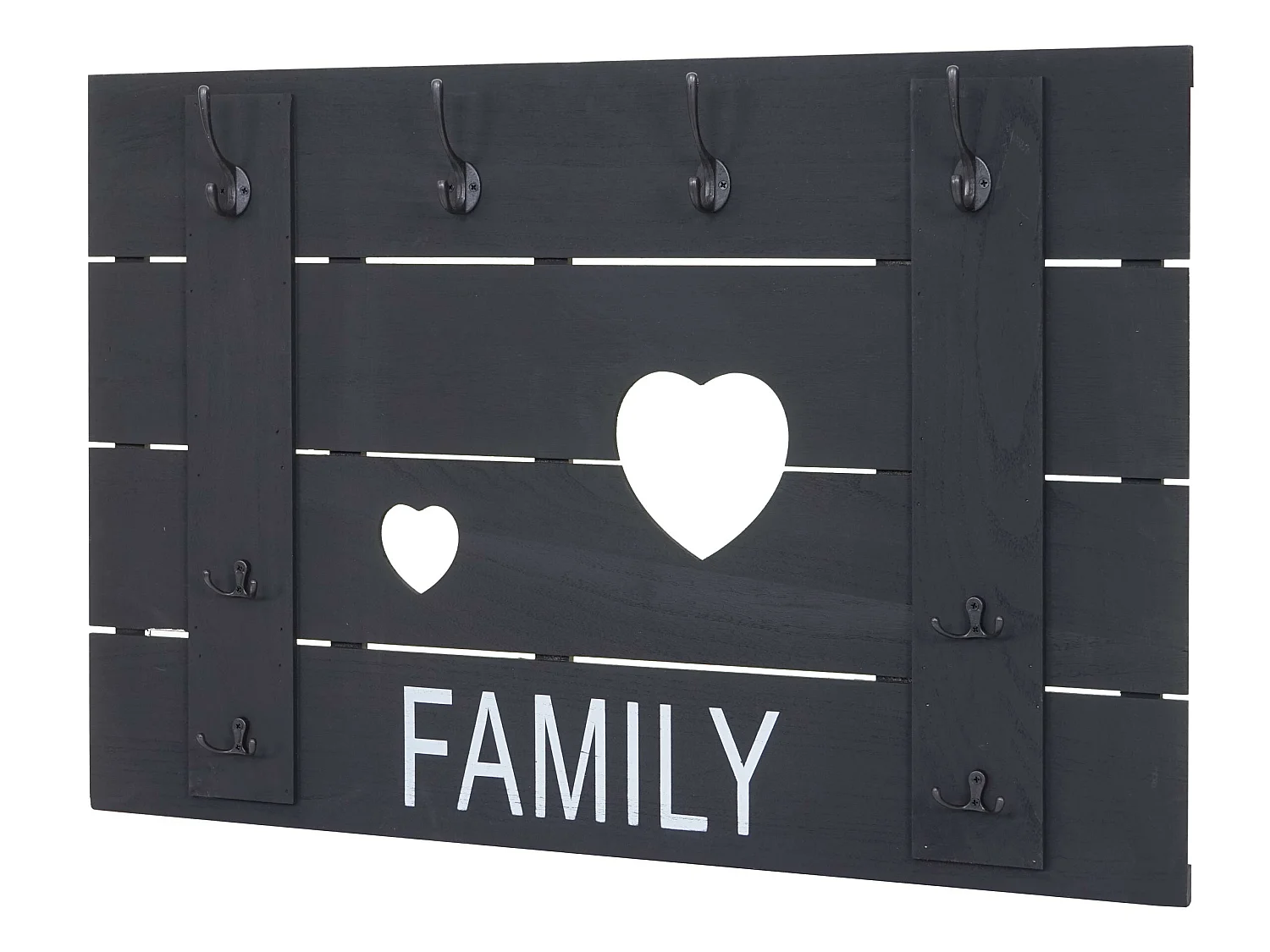 Wandgarderobe MCW-C89 Family Shabby-Look, Dunkelgrau, shabby