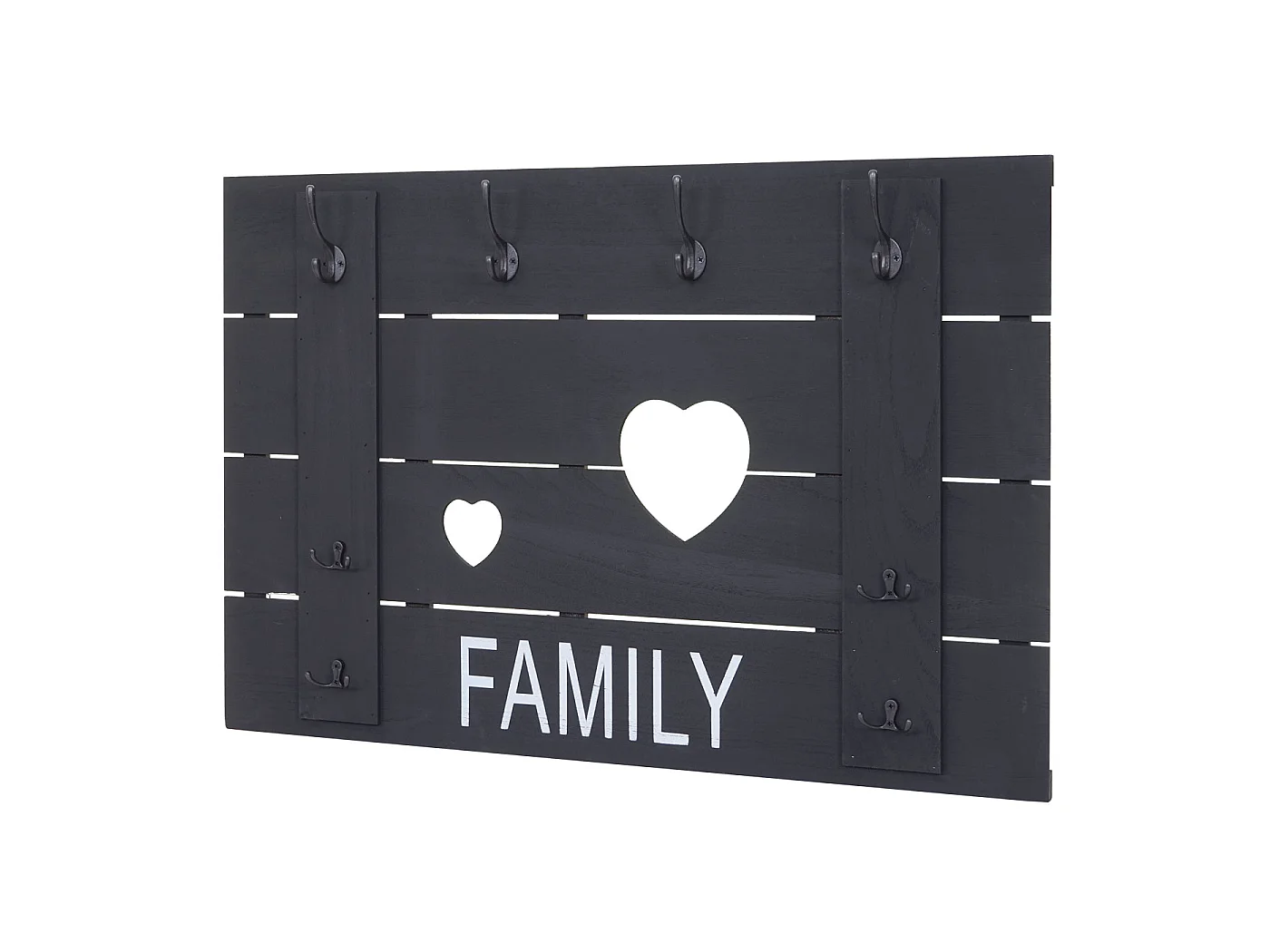 Bengaleiro de parede MCW-C89 Family Shabby look,  cinzento escuro, gasto