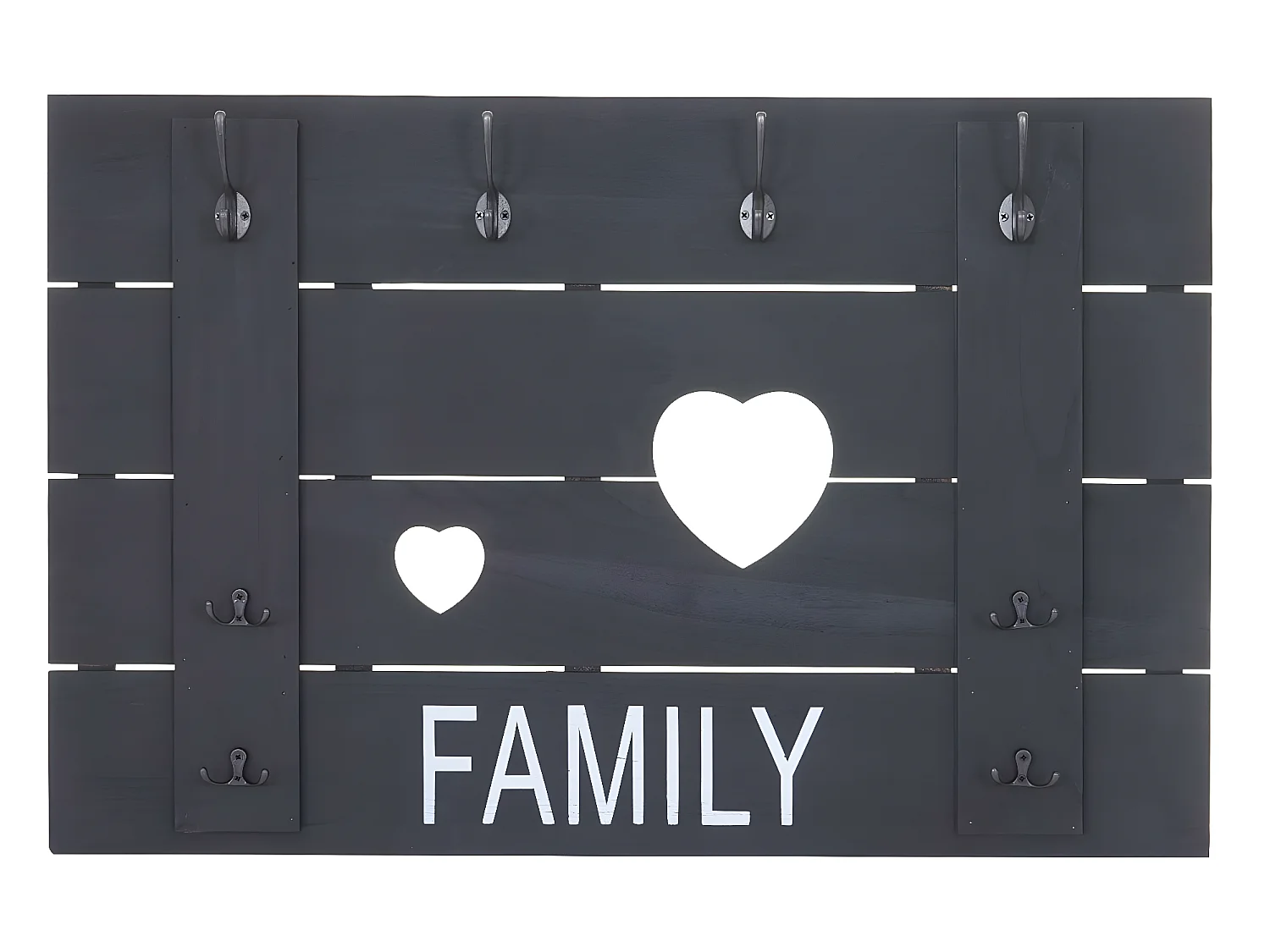 Bengaleiro de parede MCW-C89 Family Shabby look,  cinzento escuro, gasto