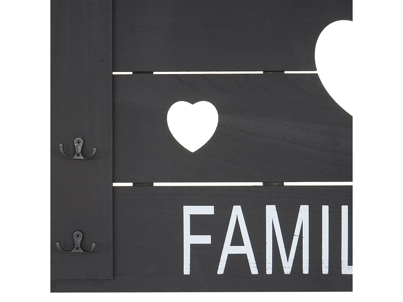 Portemanteau mural MCW-C89 Family Shabby-Look,  gris foncé shabby