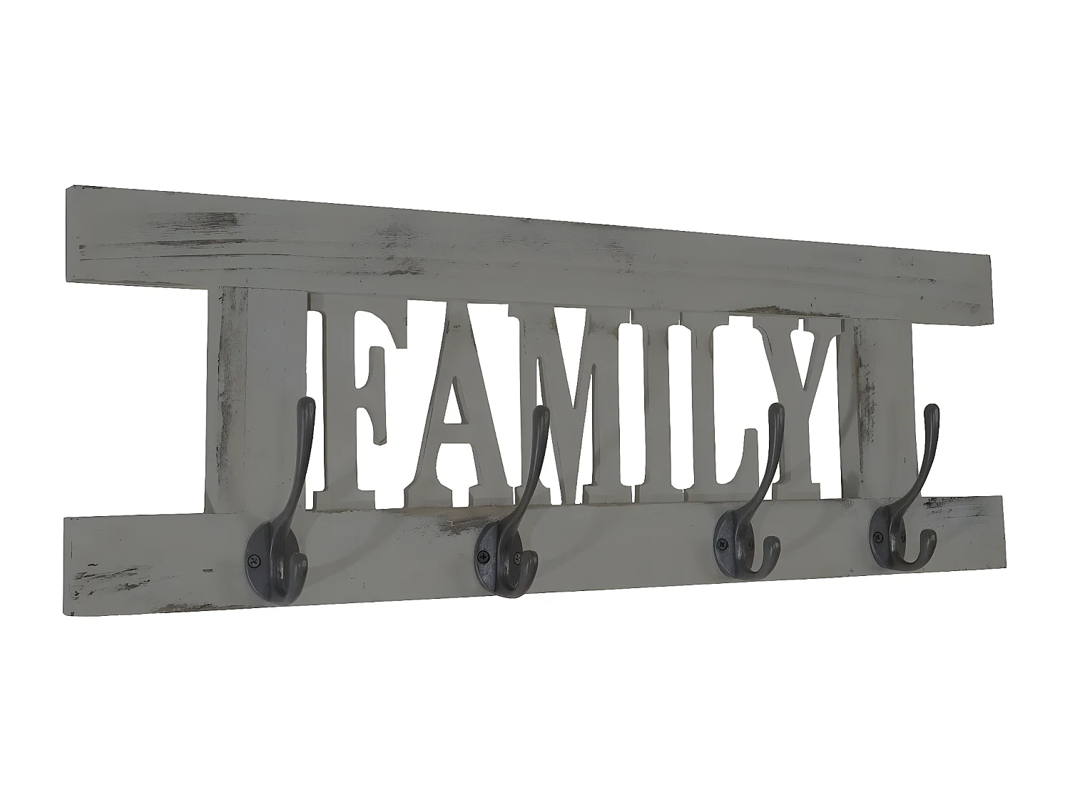 Wandkapstok MCW-C60 Family Shabby-look,  grijs, shabby