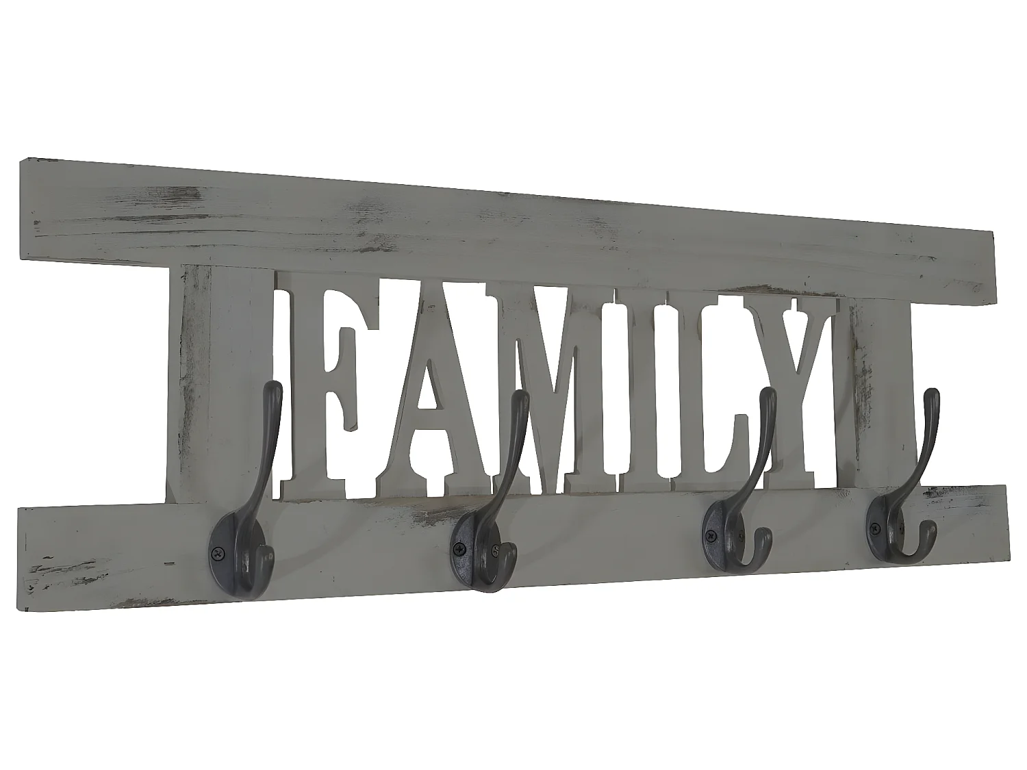 Wandkapstok MCW-C60 Family Shabby-look,  grijs, shabby