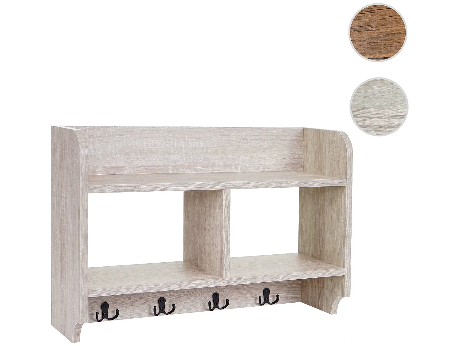 Portemanteau mural MCW-C68,  chêne