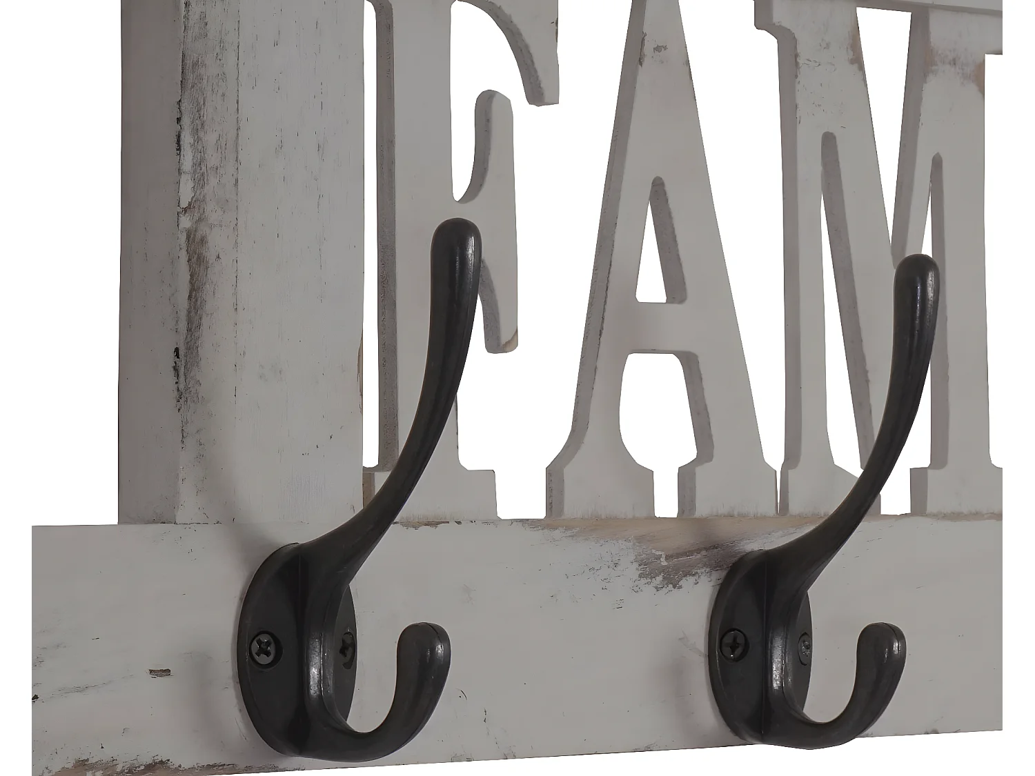 Wandkapstok MCW-C60 Shabby (2-delig),  grijs, shabby