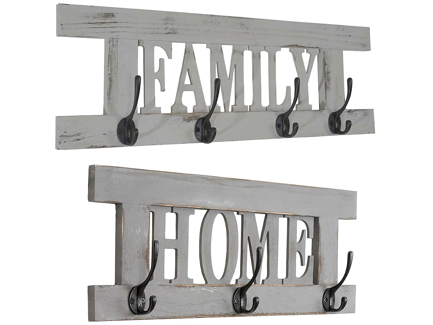 Portemanteau mural MCW-C60 Shabby (2 pièces),  gris