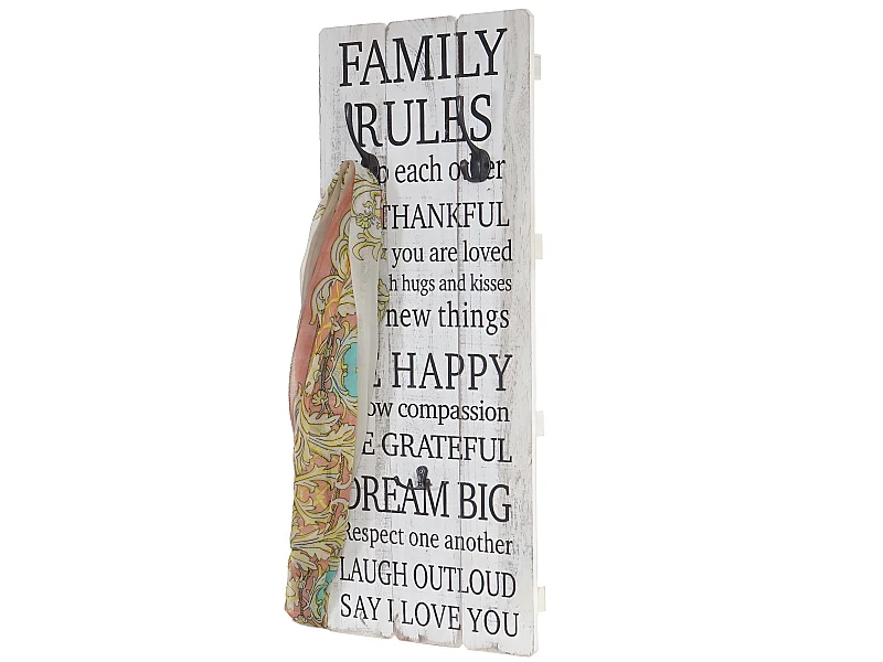 Perchero de paredReglas de familia Look shabby
