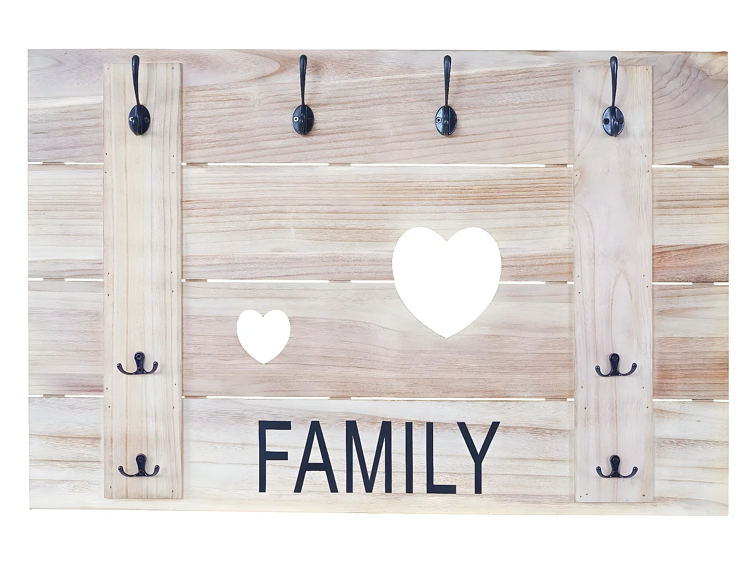 Wandgarderobe MCW-C89 Family Shabby-Look, Naturbraun