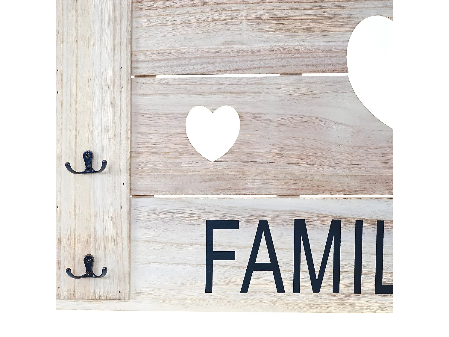 Wandkapstok MCW-C89 Family Shabby-look,  natuurlijk bruin