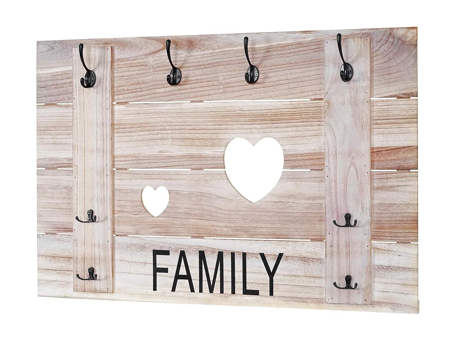 Wieszak ścienny MCW-C89 Family Shabby-Look,  naturalny brąz