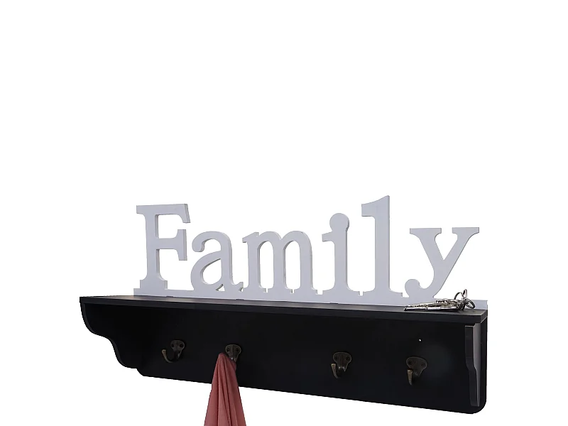 Wandgarderobe MCW-D41 Family, Schwarz/weiß