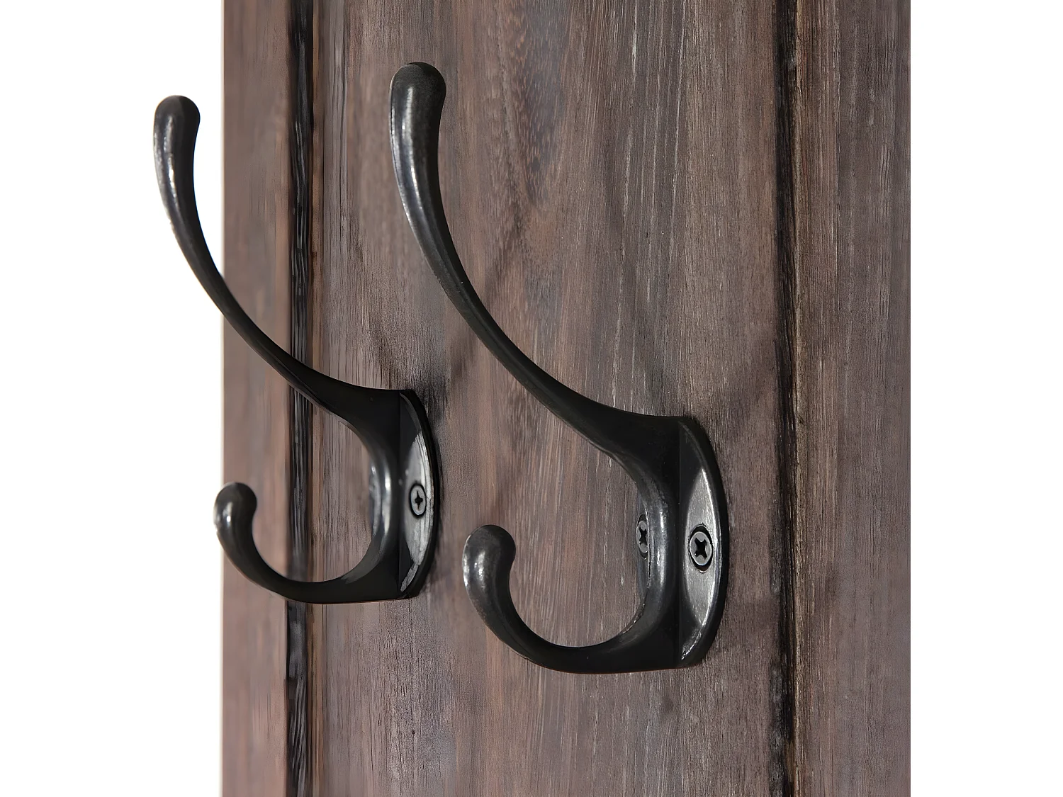 Perchero de pared H33 (juego de 2),  marrón shabby