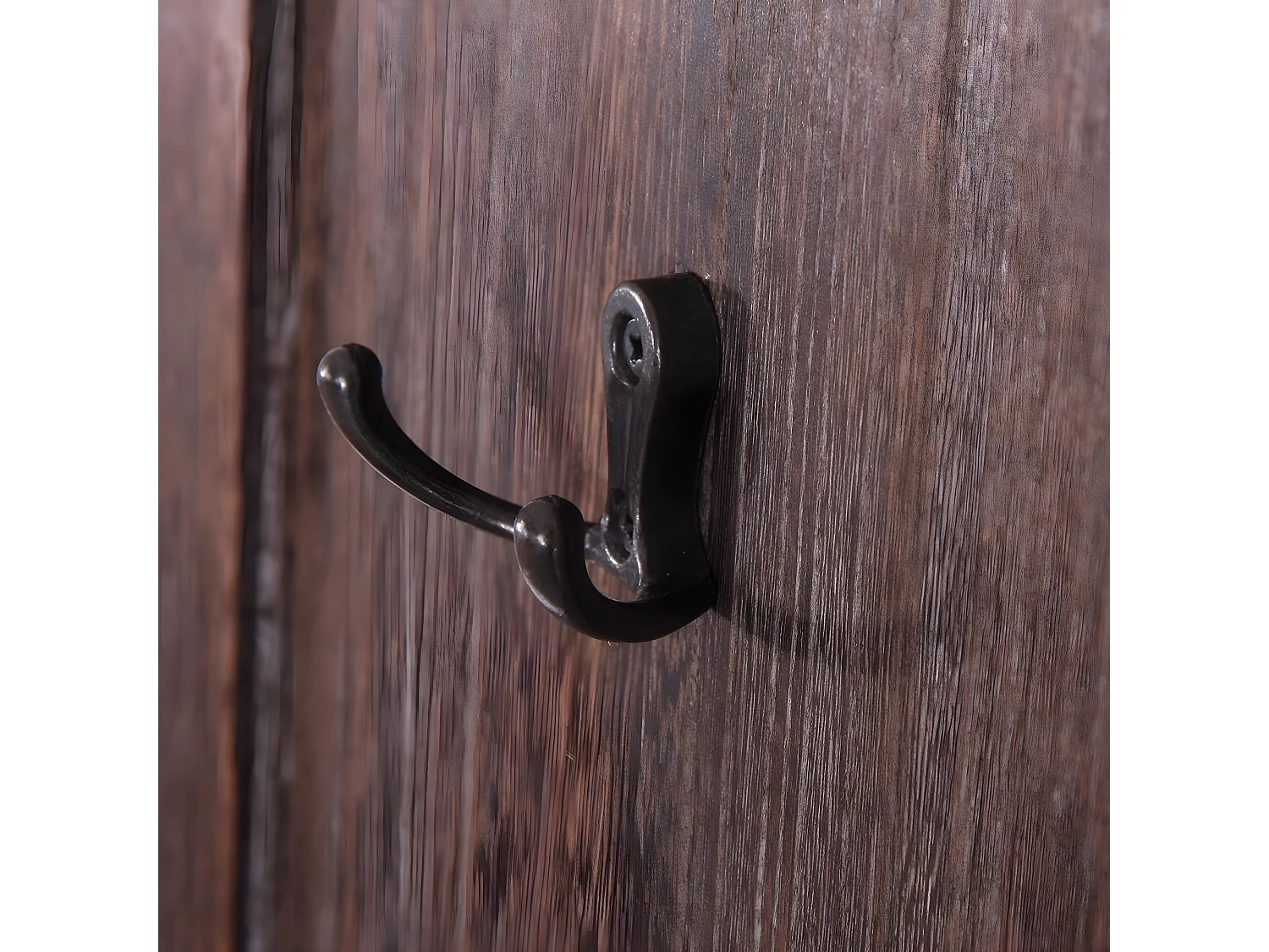 Perchero de pared H33 (juego de 2),  marrón shabby