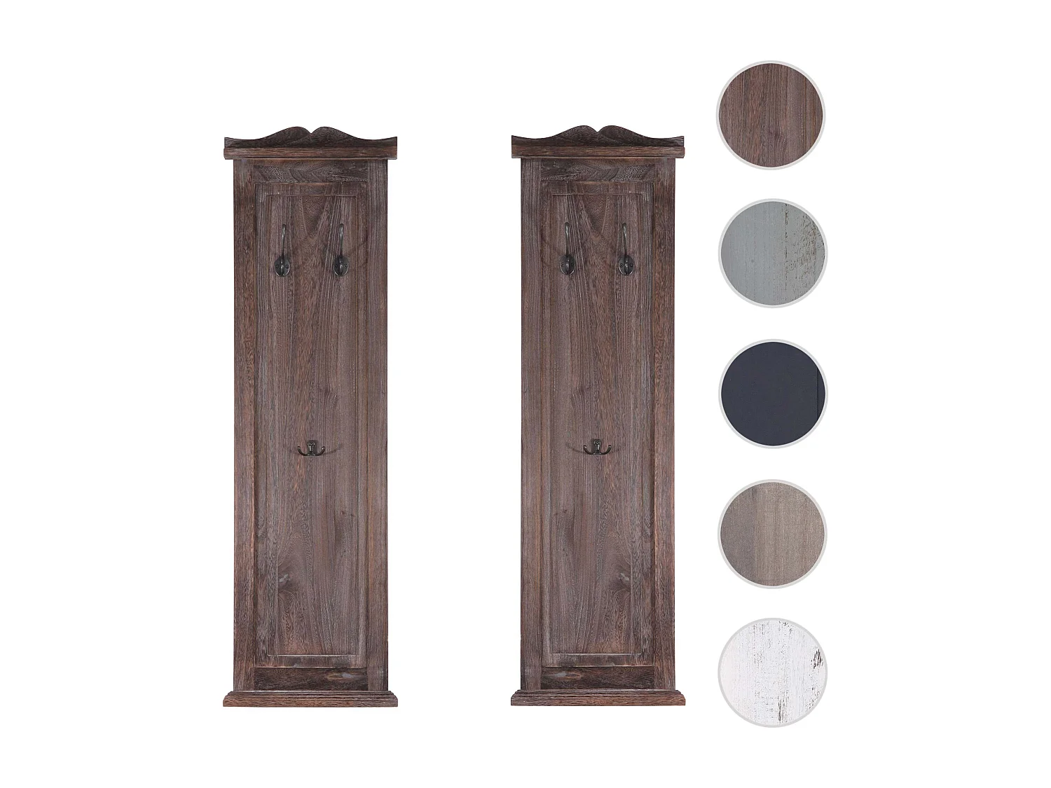 Portemanteau mural H33 (lot de 2),  shabby, vintage, marron