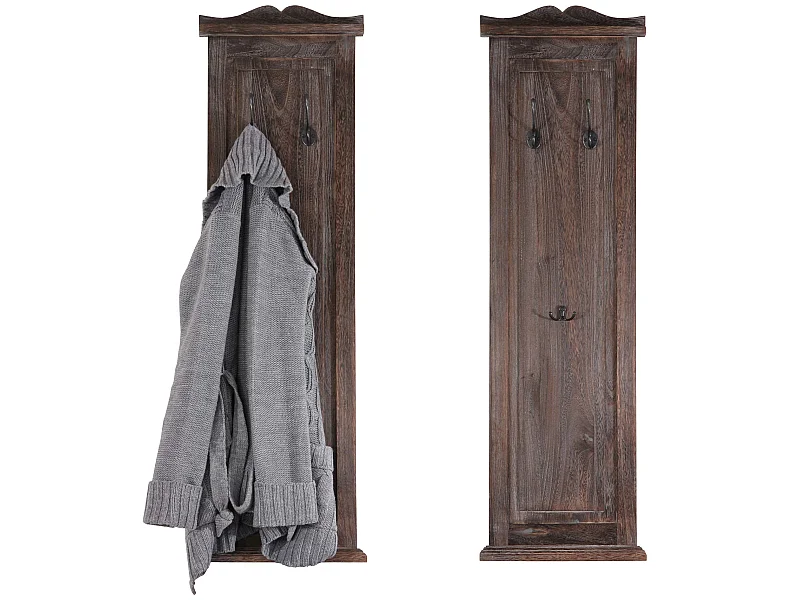Portemanteau mural H33 (lot de 2),  shabby, vintage, marron