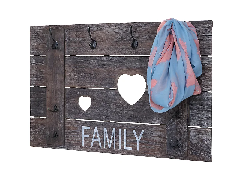 Bengaleiro de parede MCW-C89 Family Shabby look,  castanho, gasto