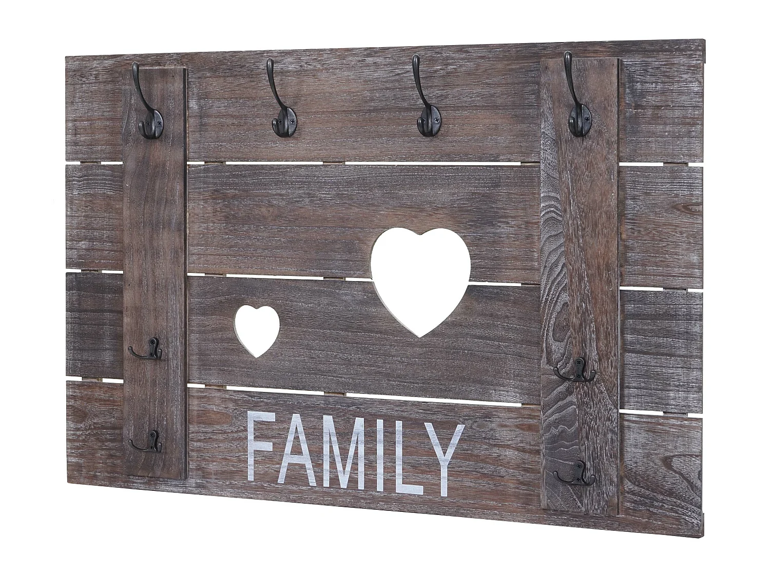 Wandgarderobe MCW-C89 Family Shabby-Look, Braun, shabby