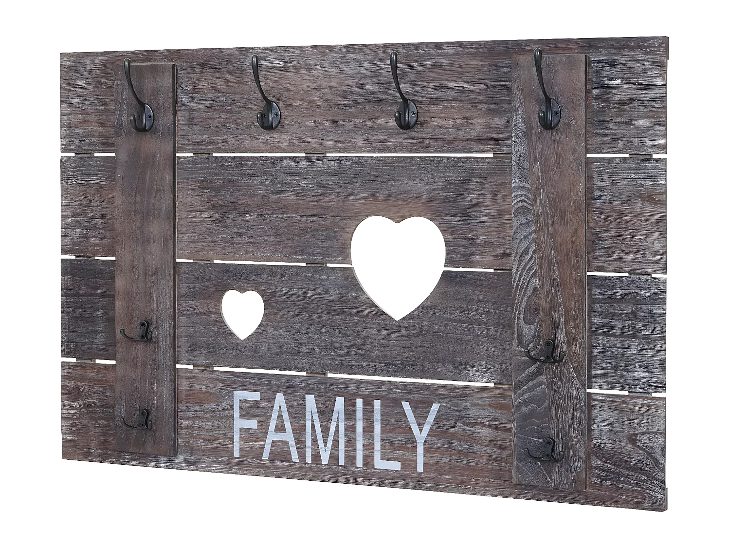 Wandgarderobe MCW-C89 Family Shabby-Look, Braun, shabby